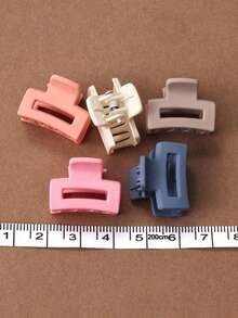 30入/2.5cm/1英吋女款馬卡龍色迷你方形髮夾，2.5cm/1英吋髮爪，可愛個性化髮爪，時尚配件優雅髮夾，秋冬女款髮爪，適合度假穿搭 - A - 查看 5