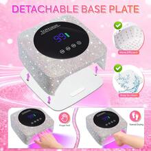 DianaBeauty مصباح أظافر LED UV قابل للشحن، تجفيف سريع لجميع أنواع الجل UV، مصباح تجفيف أظافر احترافي ب- 57 LED مع وظيفة الاستشعار، معدات صالون - فضي - مشاهدة 7