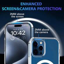XR XS Max 7 8 17 16 15 14 13 12 11 Pro Max Plus Mini Transparent Magnetic Wireless Charging Phone Case - Clear - View 5