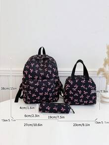 Versatile Fashion Women's Bowknot Print Double-Back Combination Bag Student Backpack - Multicolor - View 11