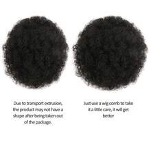 Super Fluffy Hair Tie 4-8 Inch Afro Fluffy Drawstring Ponytail For Girls Children Small Size Synthetic Hair Bun Curly Hair Scrunchie Bun - Black - View 10