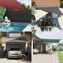 Black Rectangular Oxford Fabric Sun Shade Sail 2x2,5m Garden Patio Balcony Terrace Outdoor Sun Shade Windbreak Mounting Waterproof Breathable Light Filtering - B - View 3