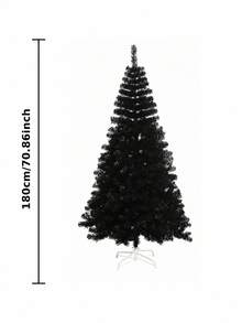 1pc Black Halloween Decorative Tree, Tree Body Only Without Hanging Lights, Black Christmas Tree, Black Holiday Tree, Artificial Pine Needle Tree, Faux Black Pine Tree, Black Pine Branch Tree, Black Tree-Shaped Ornament, Standing Floor Tree, Tree With Stand - Black Tree - View 14