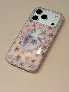 甜美粉色波點金箔草莓手機殼，適用於 iPhone 17 Pro Max、17 Pro、16 Pro、15 Pro、14 Pro Max，雙層全包覆防震保護殼，適合女性 - 白色 - 查看 3