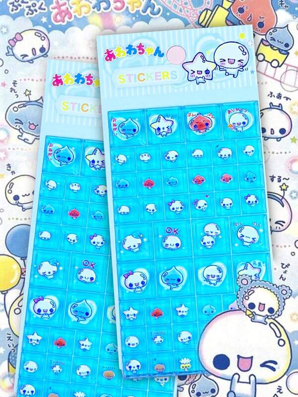 Cute 3D Transparent Bubble Stickers, Cartoon Cute Stickers For Water Bottles, Notebooks, Children's Reward Gifts, Candy Shaped Stickers, Sticker Book, Sealing Stickers, Marble Pattern Stickers, Electronic Pet Stickers, Squeeze Stickers