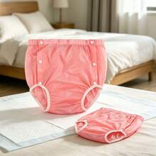 Reusable TPU Leak-Proof Pants, Side Snap Closure, Soft Elastic Waistband, Machine Washable - View 8