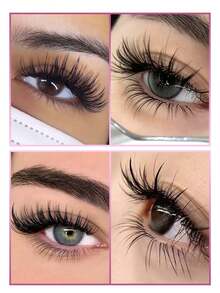 FOXYMEI 12 Rows Multi-Layer 5D Flower False Eyelashes LC/LD Curl Pre-Made Fan Single Lash 8-15mm Slim Fluffy Dense Effect Handmade Faux Mink Hair Lash Extensions Voluminous Dense Makeup Effect Eyelash Artist Supplies - LC - View 7