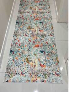 Non-Slip, Washable, Digitally Printed Rug, Runner, Kitchen Rug - สีฟ้ามิ้นท์ - ดู 4