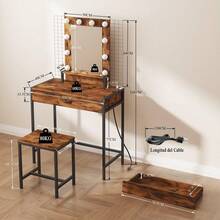 Vanities & Vanity Benches - Brown - View 5