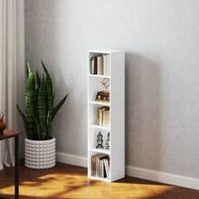 5-Tier Freestanding Bookshelf, Storage Shelf With Adjustable Shelves For Living Room, Bedroom, White - 白色 - 查看 6