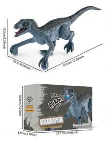 1pc Remote Control Dinosaur Toy, Realistic Dinosaur Toy For 3-5 Years, 5-7 Years, 8-12 Years, 10-12 Years Old Children, 2.4GHz RC Velociraptor Dinosaur Robot Toy With Walking Function, Realistic Sound, Demo Mode, Suitable For Jurassic Christmas Gifts, For Boys, For Children 3+ Years Old - 彩色 - 查看 12