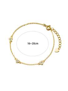 1 pieza Pulsera de plata de ley S925 con corazón suave y fresco para mujeres, joyería de mano de cadena delicada de lujo ligero y moda de alta gama, pulsera minimalista personalizada con pequeño corazón para fiesta, viaje, desplazamiento, uso versátil - Amar - Ver 11