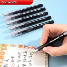 6pcs Direct Liquid Ink Pens, Black/Blue/Navy Blue Ink Disposable Direct Liquid Ink Pens, Drawing, Graffiti, Office Use - Sets - View 5