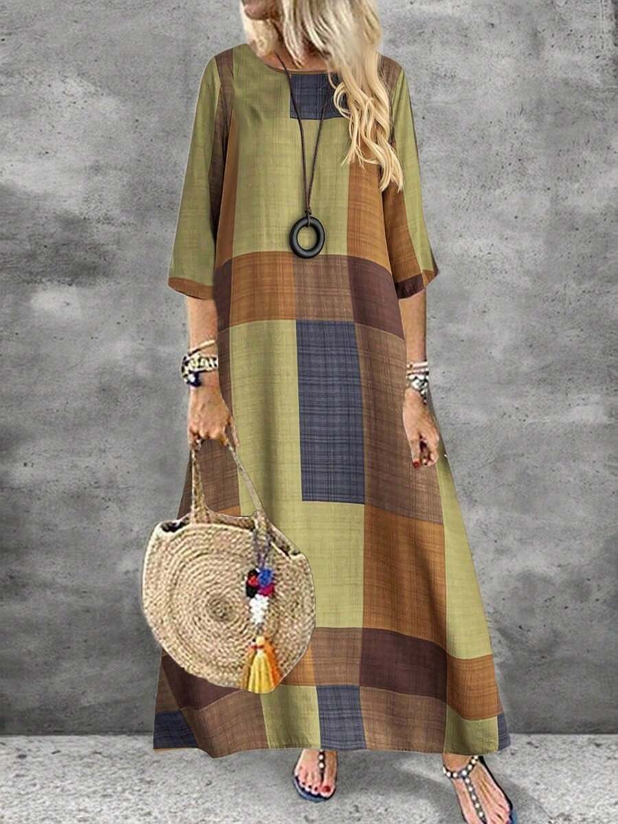 Women Long Dresses - Marron - View 1