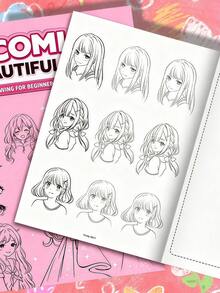 1pc Manga Girl Line Art Practice Drawing Book, Detailed Drawing Guide Specially Prepared For Beginners, Help You Learn To Draw Cute And Adorable Manga Characters, Suitable For All Ages Manga Lovers, Zero Foundation, Anime Enthusiasts, Holiday, New Year, Birthday Party First Choice Gift - Multicolor - View 6