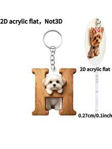 [2D Flat] 1PC 2D Acrylic Maltese Dog Letter Novelty Keychain For Women, Holiday Gift Decorative Key Pendant, Car Key Chain, Backpack Wallet Key Chain - Dog - View 17