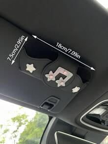 1pc Sparkling Star & Music Note Car Sun Visor Fashion Glasses Holder Clip, Car Interior Fashion Glasses Storage Clip, Driver Side Fashion Glasses Clip, Star & Music Note Strawberry Design Car Glasses Holder, Multi-Functional Glasses Clip & Ticket Holder, Creative Car Sun Visor Glasses Holder, Car Interior Accessories Car Glasses Clip - A - View 3