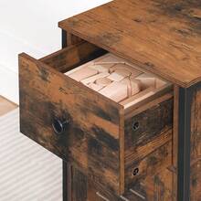 Kommode: Schrank mit Schublade und verstellbarem, Beistellschrank, Nachttisch, Telefontisch, Lamellentür, Flurschrank, Wohnzimmer, Schlafzimmer, Büro, Flur, Vintage EBF15CW01 JHZY - 1 - Übersicht 7