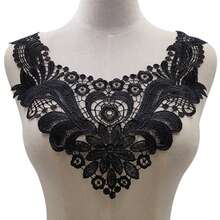 2/1pc Polyester Lace Embroidered Hollow Floral Fake Collar Applique Lace Accessory For Dresses And Crafts - D - View 1