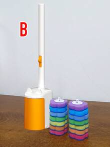 Disposable Toilet Brush Set With Automatic Open/Close Storage Bin, Wall-Mounted Storage, Long Handle Toilet Brush Kit, Suitable For Bathroom And RV - Seven-color Toilet Brush With Vertical-eared Frog - View 13
