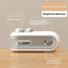 Mini Máquina Seladora Portátil 2 Em 1 Saco Plástico Embalagem USB - Branco - Visão 5