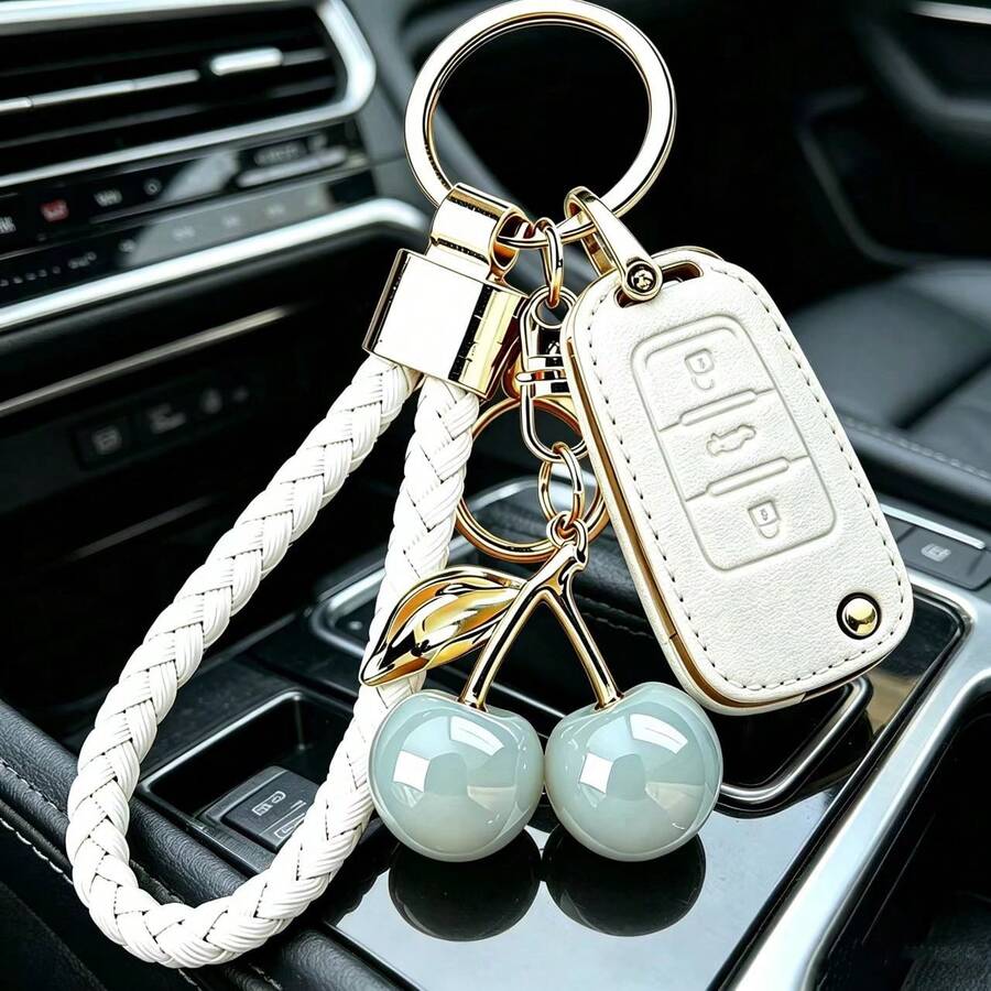 Cute Cherry Keychain, Car Key Organizer Pendant, Luxury Car Accessory Gift - A - View 1
