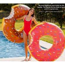 Inflatable Donut-Shaped Swimming Ring For Adults, Inflatable Float Rings Under The Armpits, Anti-Rollover Summer Donut-Shaped Swimming Ring, Thickened PVC Summer Vacation Gift, School Gift, Swimming Equipment. - Pink - View 6