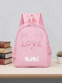 1pc Personalized Back To School Backpack, Casual Cute Butterfly Heart Print, Zipper Closure Nylon Material, Adjustable Shoulder Straps, Hand-Carryable, Suitable For School, Commuting, Shopping, Daily Use. Birthday Gift. - Multicolor - View 26