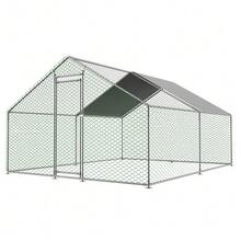 Run With Safety Lock And Waterproof PE Cloth, Metal Small Animal Enclosure For Chickens, Rabbits And Other Small Animals - 3 x 4 x 2m - 查看 9