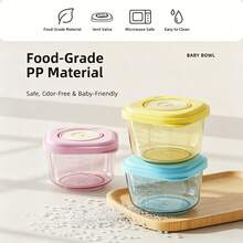 6 Pack 150ml Stackable Baby Food Storage Containers With Scale Vent Lid Portable Microwavable Snack Pots For Travel Nappy Bag - Multicolor - View 9
