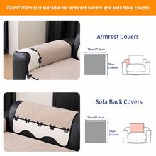 SANMOSPIN 1PC Irregular Chenille Sofa Cushion, Black Bow Decoration On Hem, All-Season Sofa Cover, Anti-Cat Scratch, Pet-Friendly, Soft And Comfortable, Suitable For 1/2/3/4 Seater, Living Room, Bedroom, Home Decor For Various Occasions - Beige - View 12