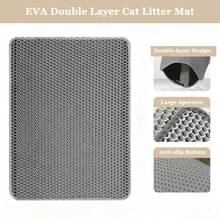 Cat Litter Mat, Splash‑Proof & Litter‑Tracking Prevention, Double‑Layer Filtering Litter‑Trapping Mat For Cat Litter Box, Sand‑Leakage Toilet Foot Mat - Multicolor - View 8