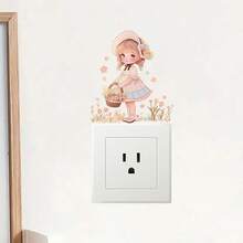 Lovely Little Girl PVC Wall Stickers Easy Install, Pretty Switch Decor For Kids Room & Kindergarten - Multicolor - View 9