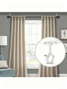 No-Drill Curtain Rod Bracket, Self-Adhesive Curtain Rod Holder, Adjustable No-Nail Curtain Rod Hook, Suitable For Bedroom, Bathroom, Kitchen And Home Decor - C-multicolor - View 7