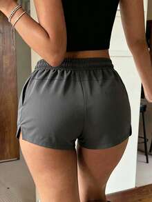 Women's Summer Lightweight Romper, With Zipper Pockets, Casual Pants, Versatile (Fits All Body Types), Suitable For Commuting And Sports - Dark Grey - View 2