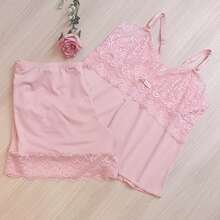 Baby Doll Microfiber Lace Comfort Without Padding Lined Pajama Short Doll - 351 - Rusty Rose - View 1