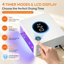 DianaBeauty Large Space UV LED Nail Lamp For Drying Gel Nail Polish, 45 LED Beads, Dual LCD Screen, Nail Salon Tool - Multicolor - View 3