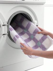 DAJIANG 1 buah Keset Lantai Kamar Mandi, Bertekstur Lembut dan Nyaman di Kaki, Pola Kotak-kotak Warna Blok, Lapisan Belakang TPR Anti Selip, Cocok untuk Dapur, Luar Ruangan, Dalam Ruangan, Lorong, Kamar Tidur, Ruang Tamu, Samping Tempat Tidur, Dapat Dicuci dengan Mesin, Mudah Dibersihkan, Karpet Dekorasi Kamar Mandi - MultiWarna - View 10