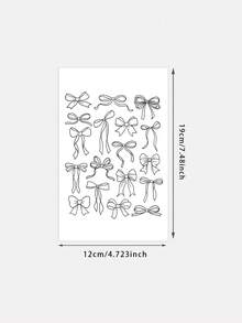 1 pièce Autocollant de tatouage temporaire à motif combiné de nœuds multiples en ligne fine noire minimaliste, design de faux tatouage réaliste, convient pour les cadeaux quotidiens d'enterrement de vie de jeune fille, les festivals de musique, les jeux, les cadeaux de remise des diplômes, dure 3-5 jours - Noir - Voir 2