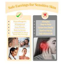 TOKRING 12pcs Women's Stainless Steel Gold Cartilage Earring Set, Flat Back Spiral Earrings, Cartilage Earring Set Suitable For Daith, Tragus, Conch, Flat Back Earrings - Earring Set - View 7