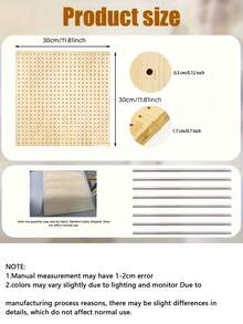 Wooden Knitting Blocking Board, Granny Square Crochet Blocking Mat, Suitable For Shawls, Scarves, Socks, Sweaters And DIY Handmade Projects. A Set Of Wooden Crochet Blocking Boards, Reusable For Handmade Knitting, Sewing, Sewing Decorative Products. - Wood Color - View 14