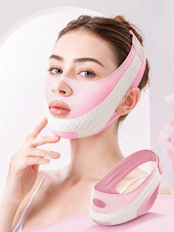 Reusable V-Shaped Elastic Strap - High Elasticity Breathable Ice Silk Cooling Facial Massager | Pressure-Free Breathable Seamless, Comfortable Wear, Adjustable Size, High Elasticity Fit To Face. Graduation Birthday Party Gift, Unisex Breathable Seamless V-Shaped Mask, Suitable For Sleep, Exercise And Yoga, Lightweight Breathable, Wrinkle-Free Wear, Fresh Odorless Facial Care Device, Skincare Massager, Contour Design, Fixing Strap, Facial Skincare Beauty Tool