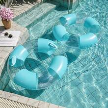 1pc Inflatable Swim Ring Pool Float Adult Swim Ring Pool Accessory Summer Water Sports Swimming Float - Multicolor - View 6