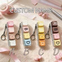 Solid Color Mechanical Keyboard 4-Key Fidget Toy, Stress Relief Keycap Keychain Pendant, Bag Charm - Multicolor - View 3