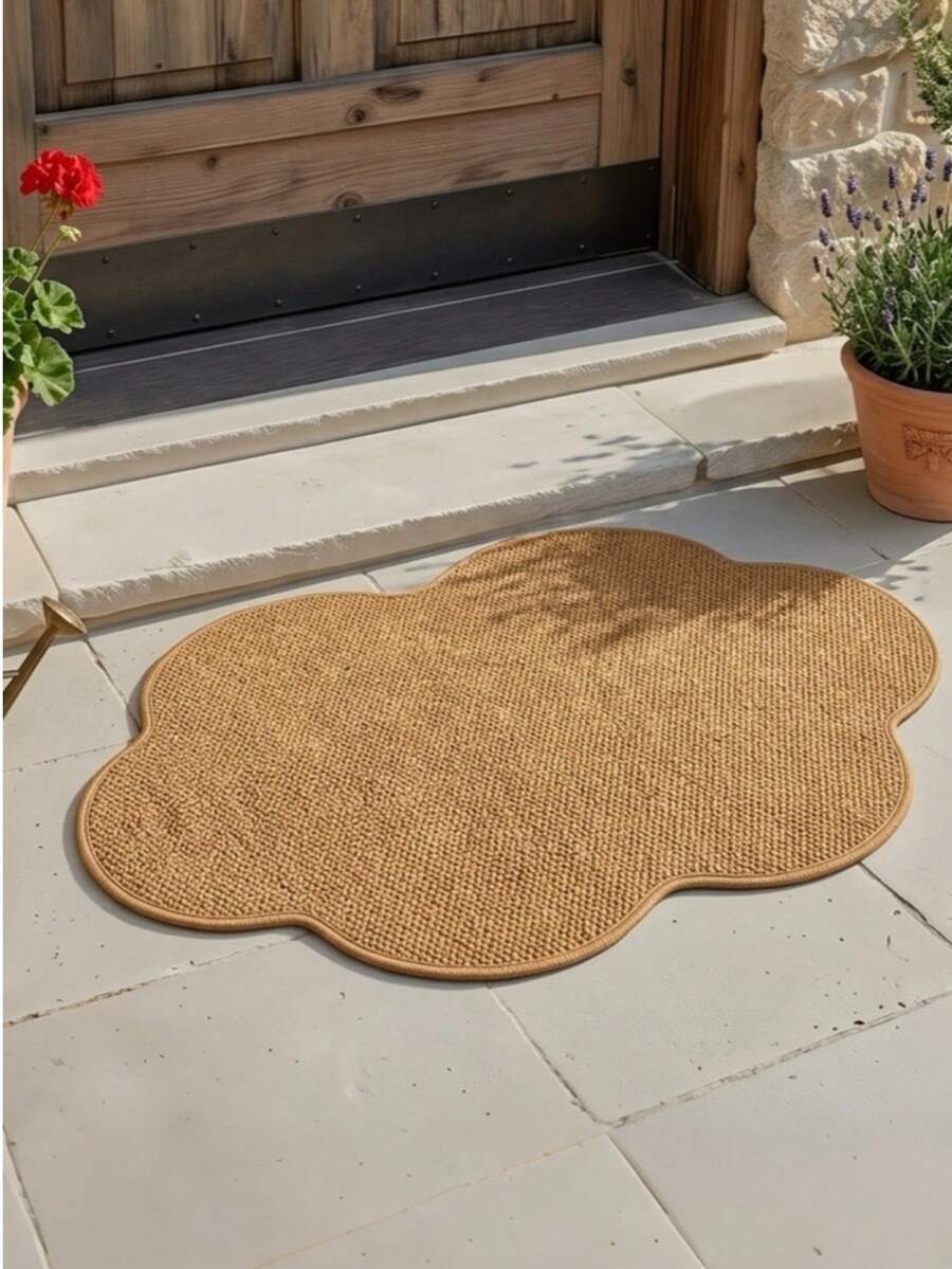 1pc Spring/Summer Best-Selling Solid Color Semi-Circle Wavy Shaped Rug, Bathroom Mat, Bathroom Carpet, Door Mat, Small Rug, Carpet, Small Rug, Floor Mat, Home Decor, Area Rug, Outdoor Mat, Home Decor, Area Carpet, Bedroom Carpet, Washable Carpet - Multicolor - View 1