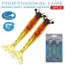 Set Umpan Udang Lunak 2 Buah dalam Kotak, Umpan Pancing Udang Palsu Bionik, Umpan untuk Ikan Bass, Ikan Perch, dan Ikan Pike - MultiWarna - View 3