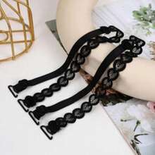 6pcs Heart Lace Water-Soluble Embroidered Bra Straps, Replacement Bra Accessories, Versatile Wide & Narrow Back Straps, Suitable For Daily Dresses - A - View 3