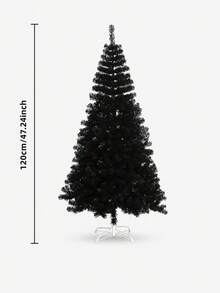 1pc Black Halloween Decorative Tree, Tree Body Only Without Hanging Lights, Black Christmas Tree, Black Holiday Tree, Artificial Pine Needle Tree, Faux Black Pine Tree, Black Pine Branch Tree, Black Tree-Shaped Ornament, Standing Floor Tree, Tree With Stand - Black Tree - View 15