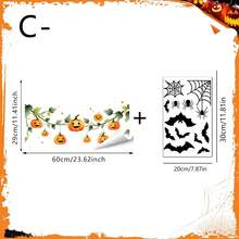 1pc Halloween Theme Static Cling Window Sticker, PVC Double-Sided Colorful Static Adsorption, Removable And Reusable, Cute Skull Ghost Bat Pumpkin Pattern Design, Suitable For Living Room, Bedroom, Bathroom, Kitchen Glass Sliding Door Decoration Sticker, Halloween Party Decoration - Multicolor - View 12