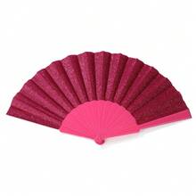 Glossy Folding Hand Fan, Transparent Fan Bones, Sequin Fan Surface, Easy To Open And Close, Summer Beach Fan, Beach Accessory, Suitable For Festivals, Weddings And Travel, Fashionable Wedding Gift Or Party Favor, Bridal Wedding Gift, Bridesmaid Accessory - Multicolor - View 21